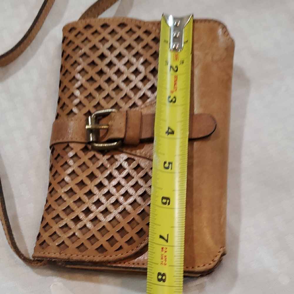 Patricia Nash Tori Brown Lattice Crossbody Bag - Picture 10 of 14